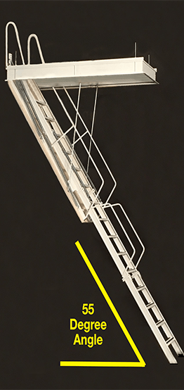 Rainbow Prestige Attic Stair M2254 Telescoping Steel Attic Ladders  22.5  x 54 Opening / 9' Ceiling Height - Industrial Ladder & Supply Co., Inc.